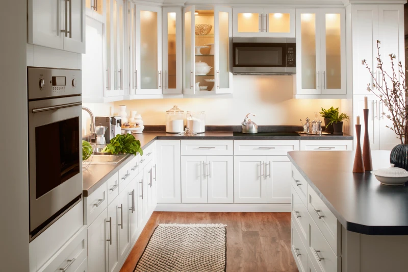 pure white kitchen cabinets