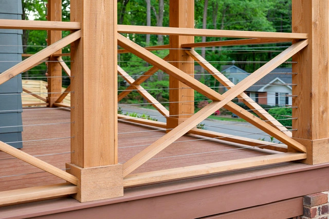 front Farmhouse-Style X or Cross Railings