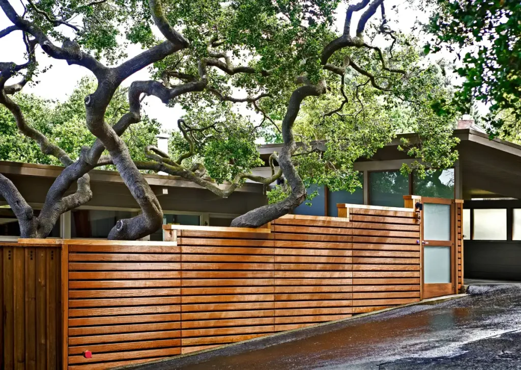 front Horizontal Wood Slats