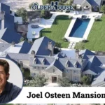Joel Osteen mansion with grand entrance and landscape