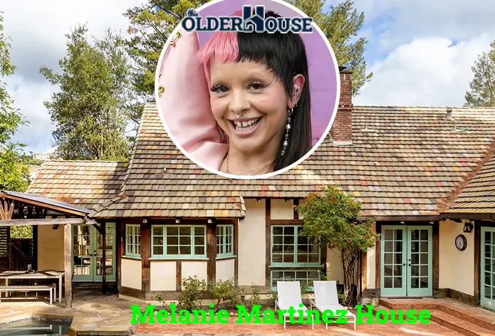 Melanie Martinez House exterior with whimsical garden decor