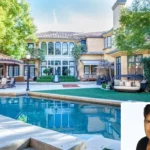 Charlie Sheen house in Beverly Hills, a Mediterranean-style mansion with two pools and a home theater.