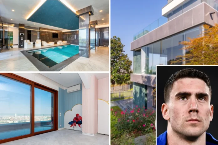 Dusan Vlahovic house Turin luxury mansion twin-villa compound exclusive Strada San Vito Revigliasco property
