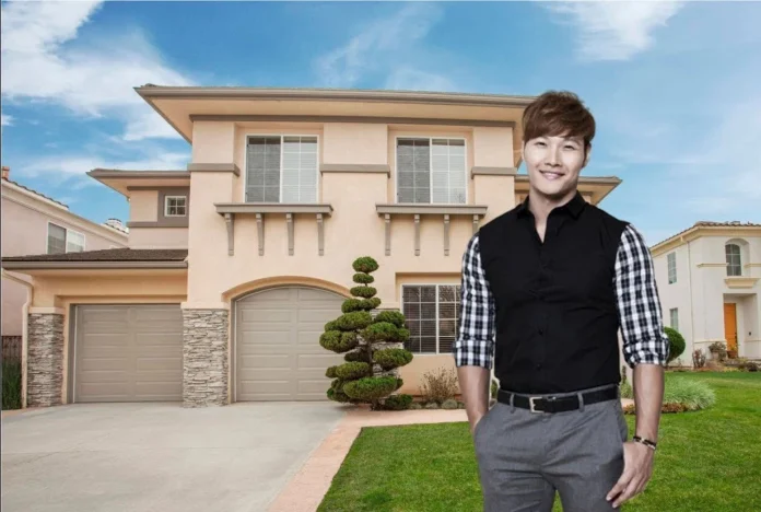 Kim Jong Kook house exterior in Nonhyeon-dong, Gangnam, showing modern villa design.