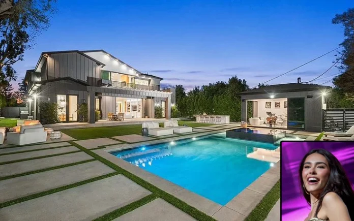 Madison Beer House in Hollywood Hills exterior with pool view.