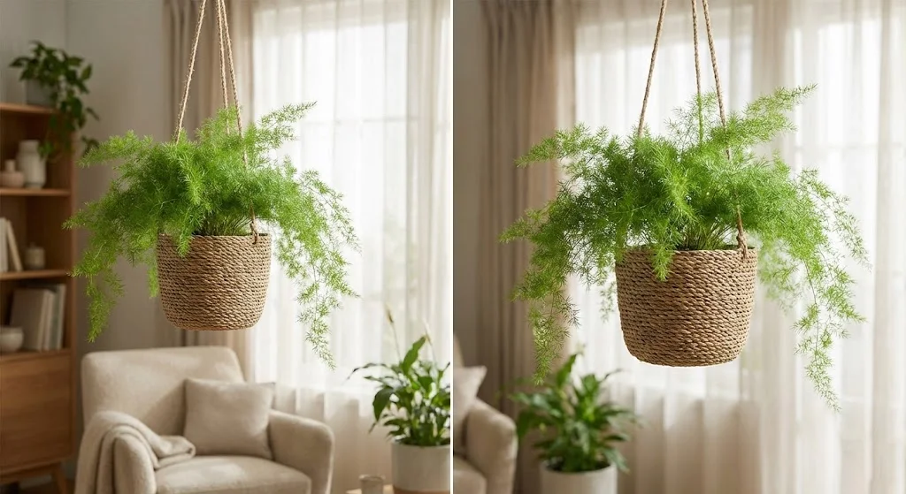 Soft Asparagus Fern in hanging planter