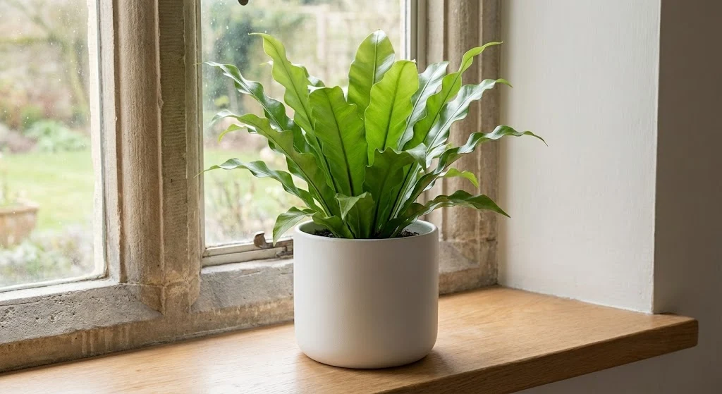 Bird’s Nest Fern with broad upright leaves