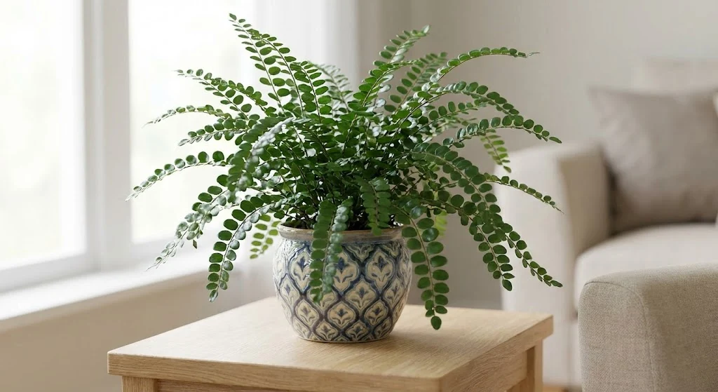 Small Button Fern in decorative pot