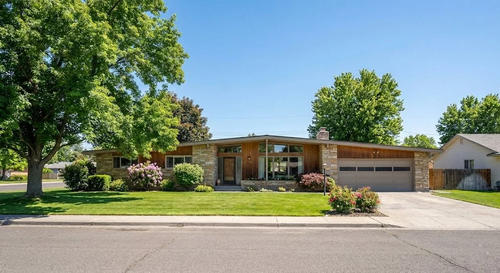 2226 SE 11th Walla Walla WA: Your Complete Property & Neighborhood Guide 1 Mid-century single-family home in Southeast Walla Walla, featuring a spacious yard, mature trees, and a clear blue sky.
