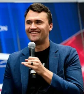 Charlie Kirk speaking during a public political event