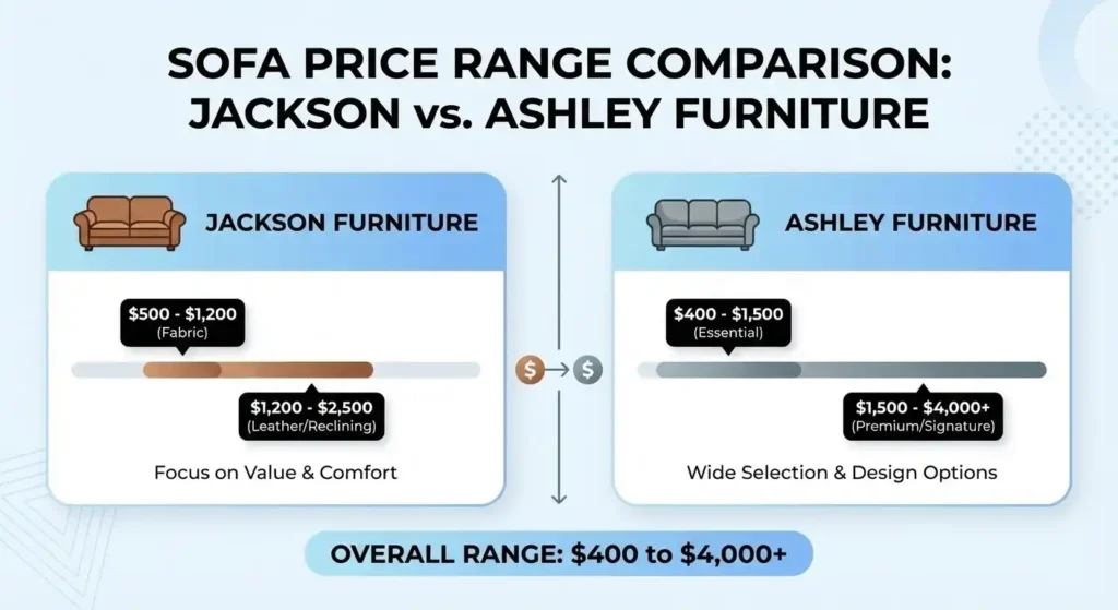 Jackson vs Ashley furniture price comparison.