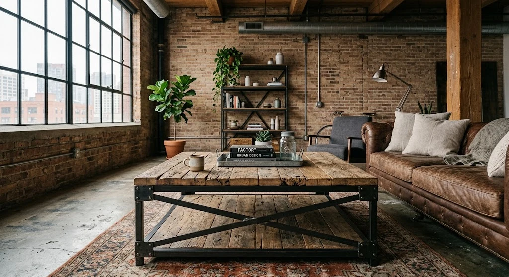 Types of Coffee Tables: Your Complete Guide to Finding the Right One 9 Industrial coffee table with wood and metal design