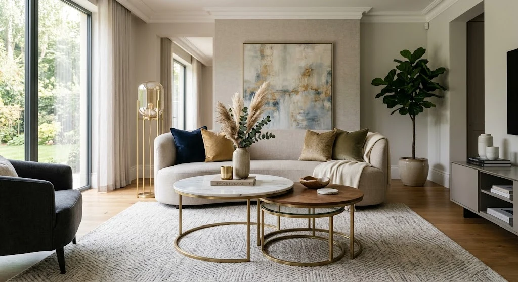 Types of Coffee Tables: Your Complete Guide to Finding the Right One 7 Modern nesting coffee tables in a living room