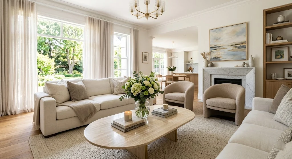 Types of Coffee Tables: Your Complete Guide to Finding the Right One 4 Oval coffee table in a stylish living room