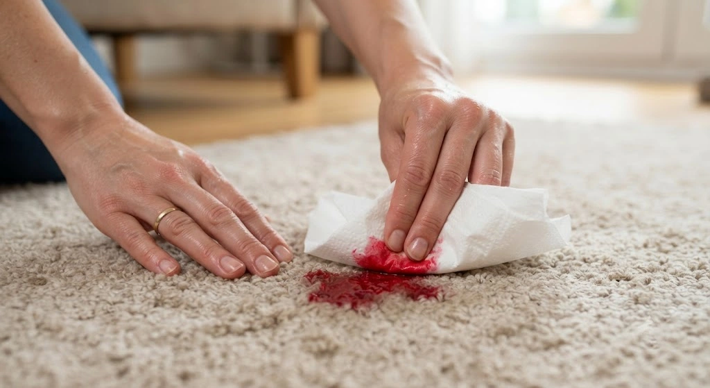 How Do You Get Nail Varnish Out Of Carpet 1 Blotting fresh nail varnish from carpet with paper towels