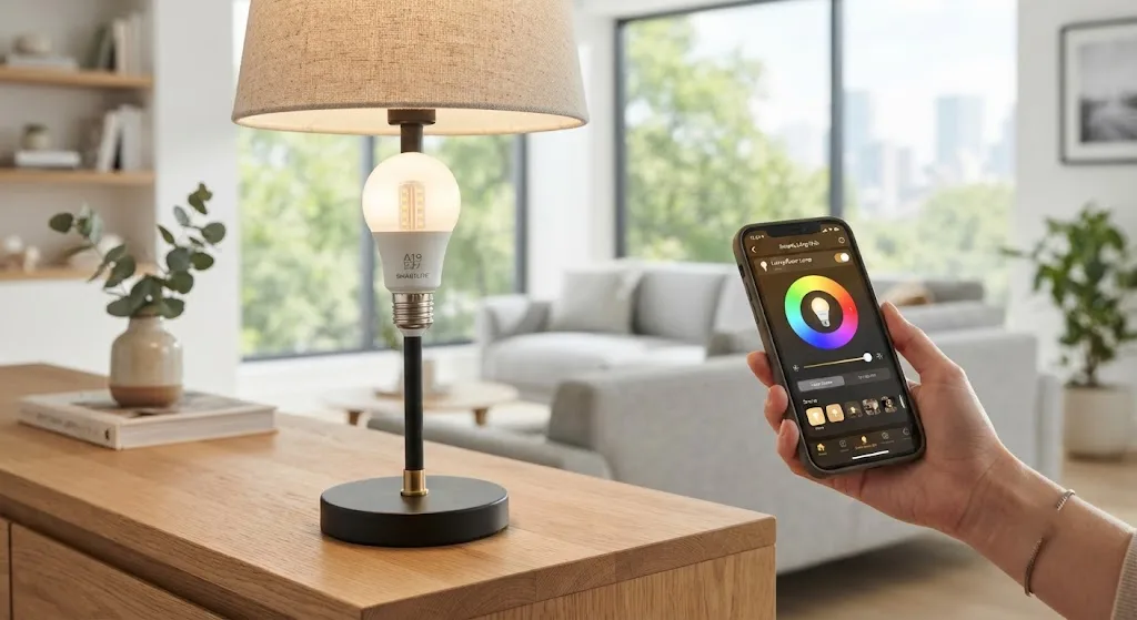 Smart LED bulb connected to a mobile app.