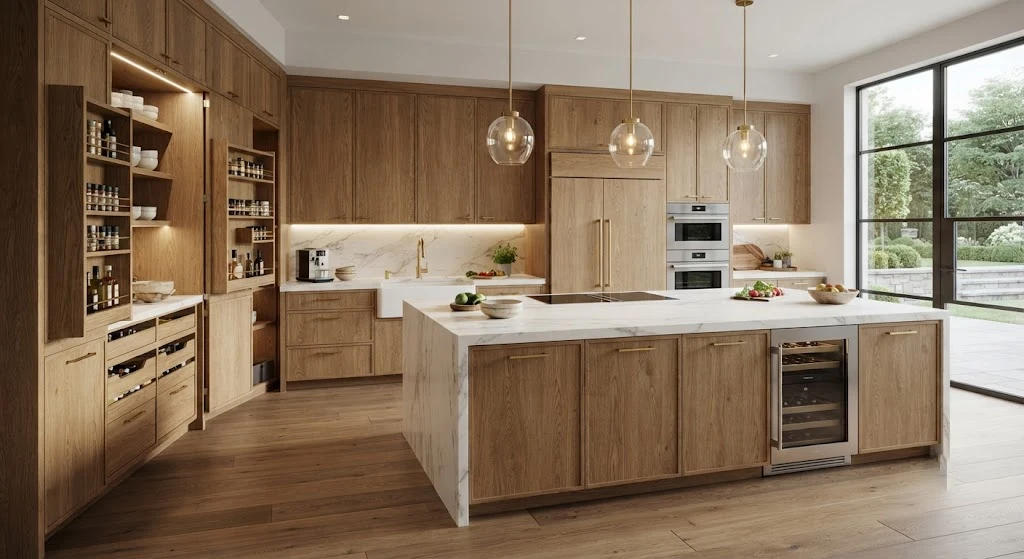 Custom Cabinets vs Prefab: Cost, Pros & Cons 2 Premium custom kitchen cabinets with solid wood construction