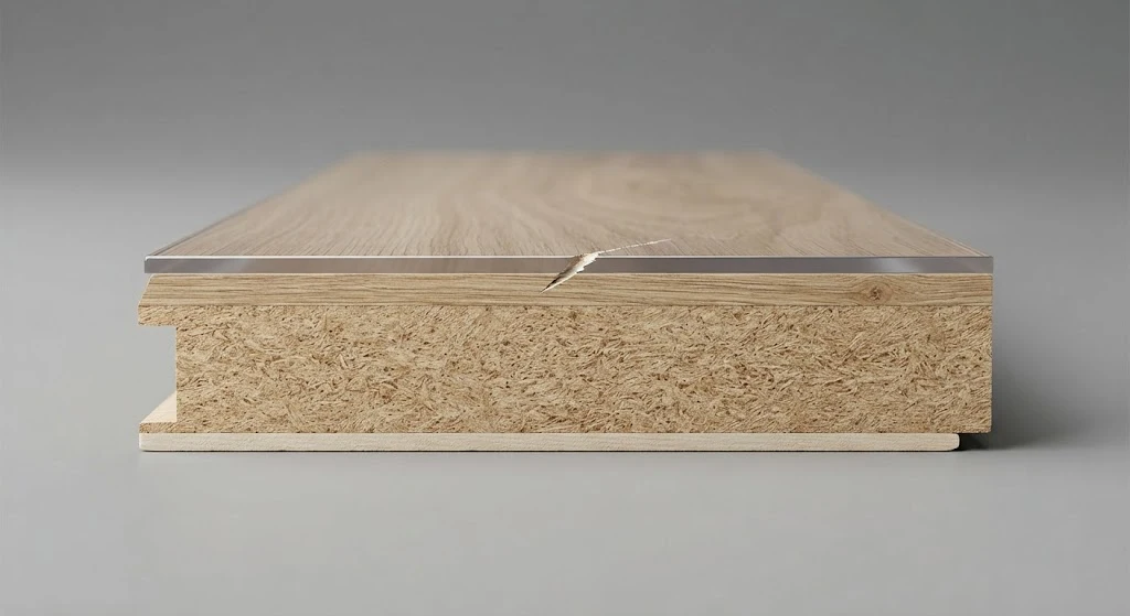 Laminate Flooring Scratch Repair: A Complete Guide 1 Layers of laminate flooring showing scratch damage