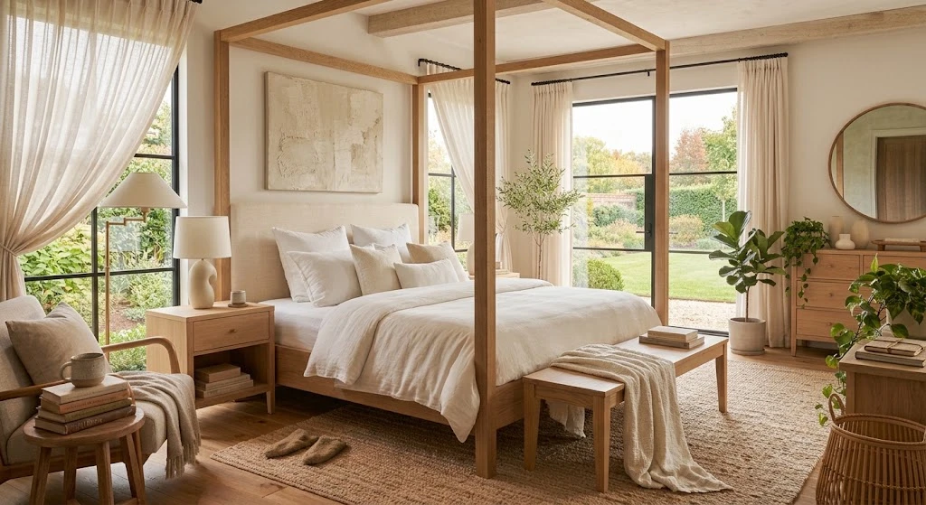 Dreamy Bedroom Ideas: Cozy, Romantic, and Beautiful Designs for 2026 9 Beautiful bedroom with large windows and natural light