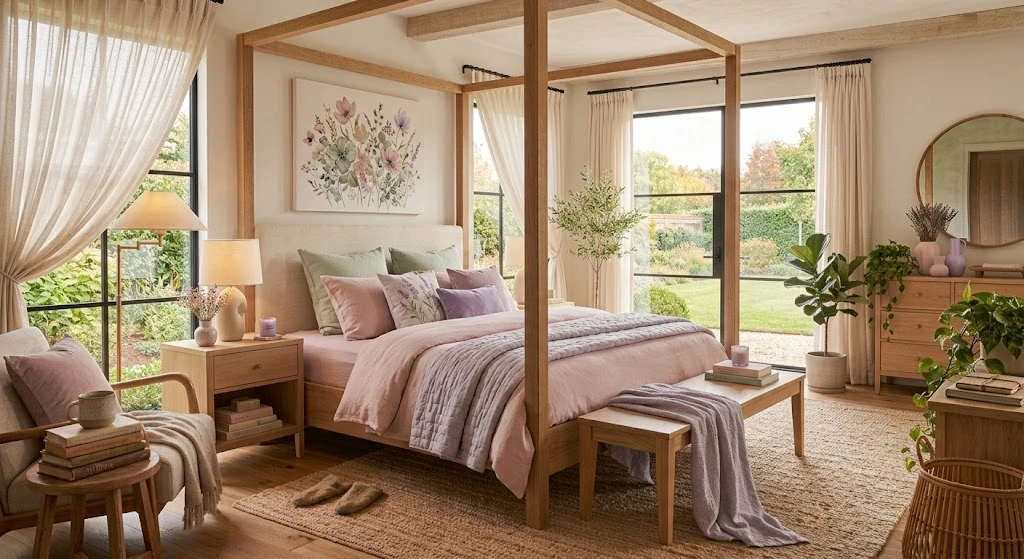 Dreamy Bedroom Ideas: Cozy, Romantic, and Beautiful Designs for 2026 10 Dreamy pastel bedroom with dusty pink and sage green