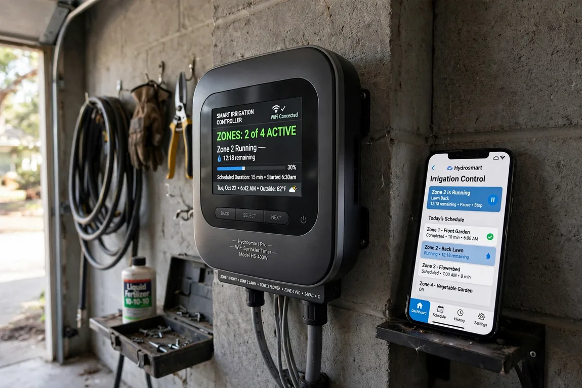 Sprinkler System Installation Cost 2026: Prices by Yard Size & Zone 4 Smart irrigation controller for managing sprinkler system installation cost and water savings