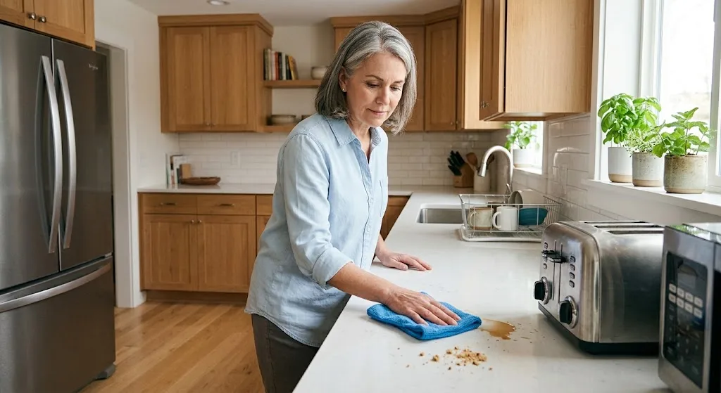 Cleaning kitchen appliances to prevent cockroaches